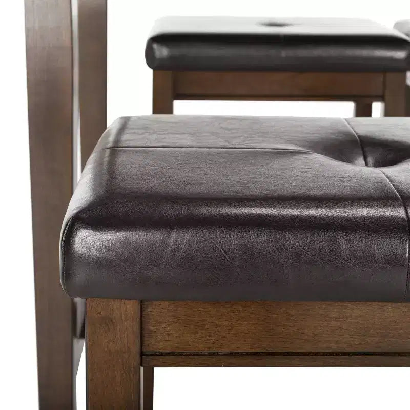 Ensemble table et chaises de bar 5 pièces Billy - DNS9201A - Marron foncé/Noir - Safavieh
