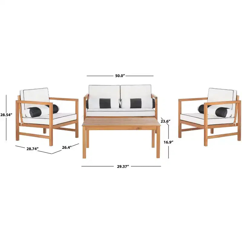 Montez Ensemble de Patio 4 Pièces - Intérieur/Extérieur - PAT7030 - Safavieh