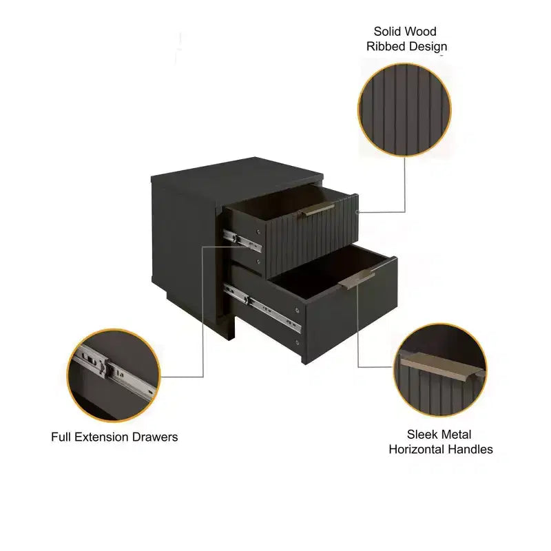 Ensemble de chambre 2 pièces commode et table de chevet Granville Manhattan Comfort