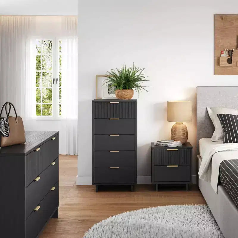 Ensemble de chambre Manhattan Comfort 3 pièces Granville : commode, double commode et table de chevet