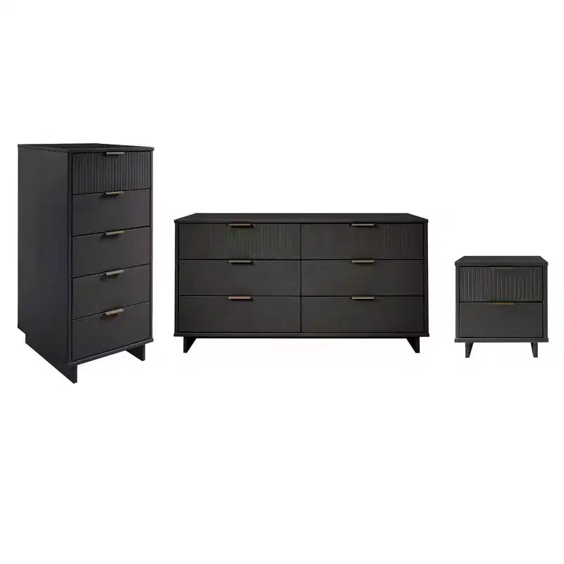 Ensemble de chambre Manhattan Comfort 3 pièces Granville : commode, double commode et table de chevet