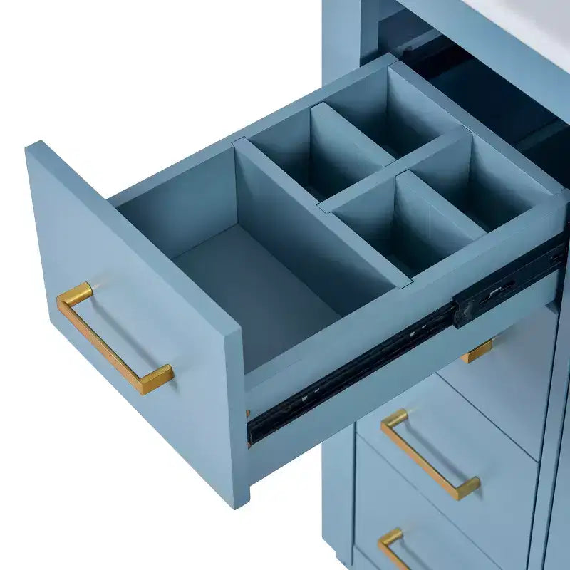 Meuble-lavabo simple de 30 po avec armoire et 3 tiroirs – Noir / Bleu / Vert / Indigo / Blanc