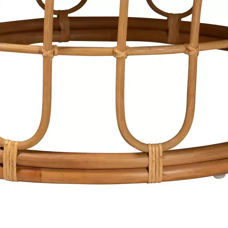 Table basse Bali & Pari Phoenix en rotin miel clair de style bohème moderne