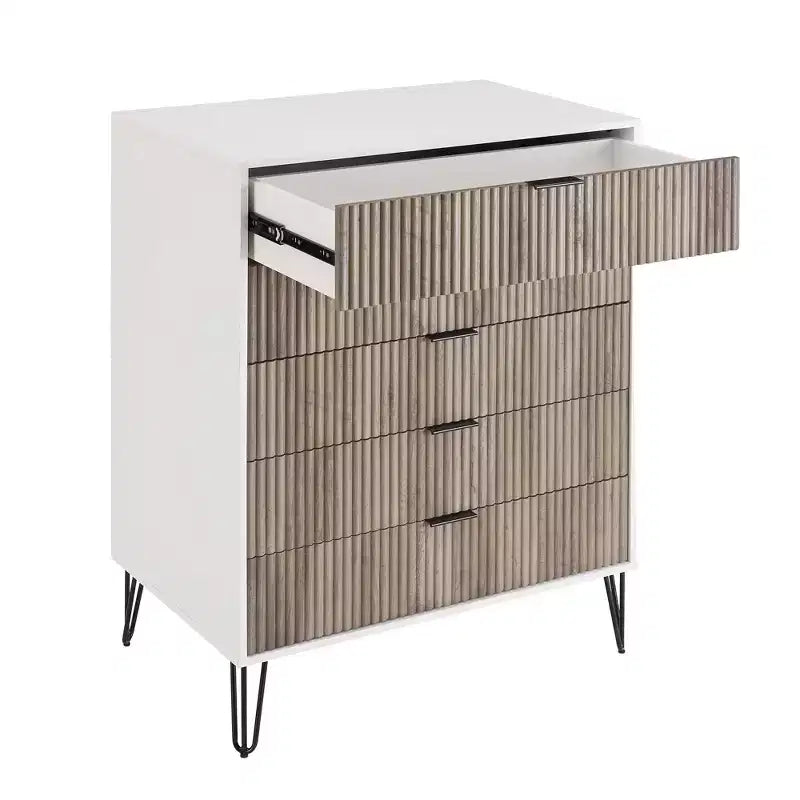 Ensemble 3 pièces Manhattan Comfort Dumbo comprenant une commode à 5 tiroirs, une commode à 6 tiroirs et une table de chevet