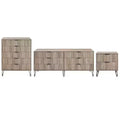 Ensemble 3 pièces Manhattan Comfort Dumbo comprenant une commode à 5 tiroirs, une commode à 6 tiroirs et une table de chevet
