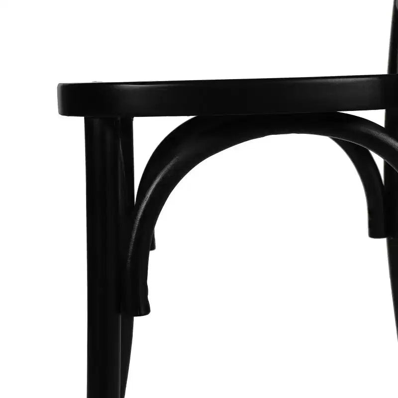 Lot de 2 chaises de salle à manger en bois massif avec conception empilable, dossier orné et finition élégante