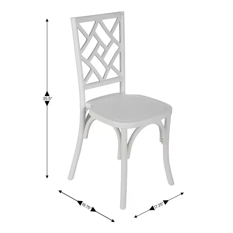 Lot de 2 chaises de salle à manger en bois massif avec conception empilable, dossier orné et finition élégante
