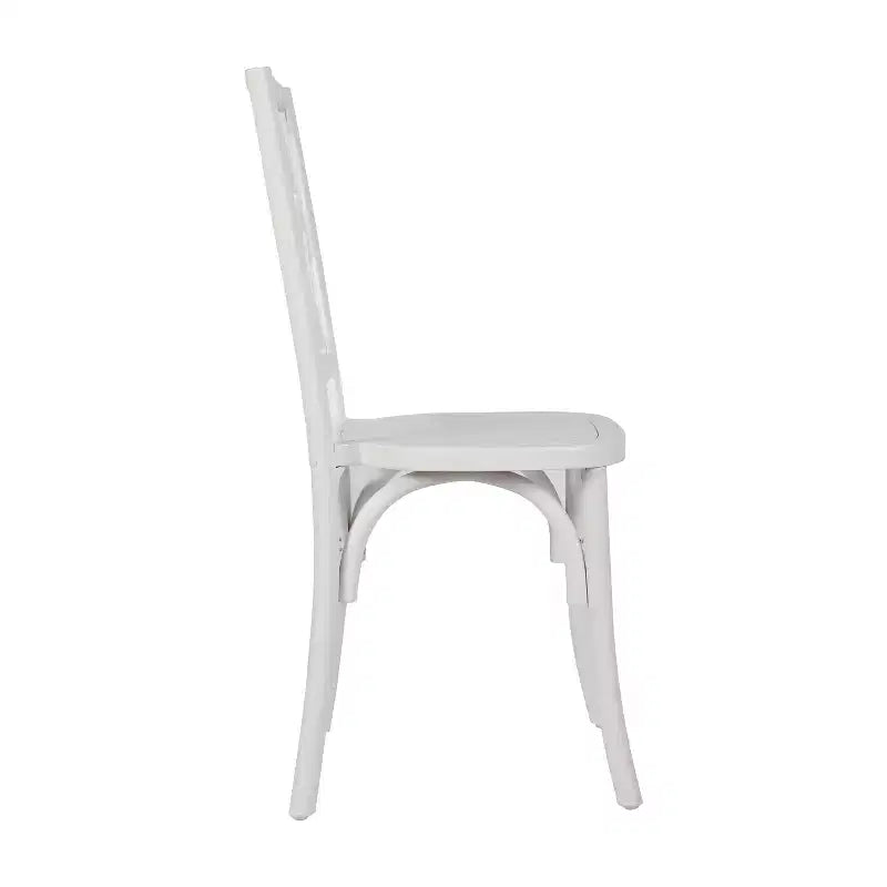 Lot de 2 chaises de salle à manger en bois massif avec conception empilable, dossier orné et finition élégante