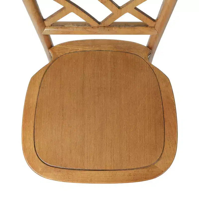 Lot de 2 chaises de salle à manger en bois massif avec conception empilable, dossier orné et finition élégante
