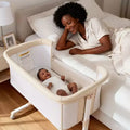Berceau bébé à roulettes – Beige / Gris / Rose, cododo, pour 1 bébé