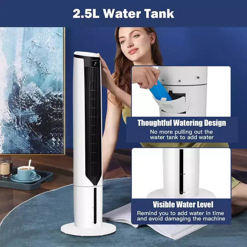 Refroidisseur d'air par évaporation 3-en-1 Costway 41'' Ventilateur tour portable Humidificateur